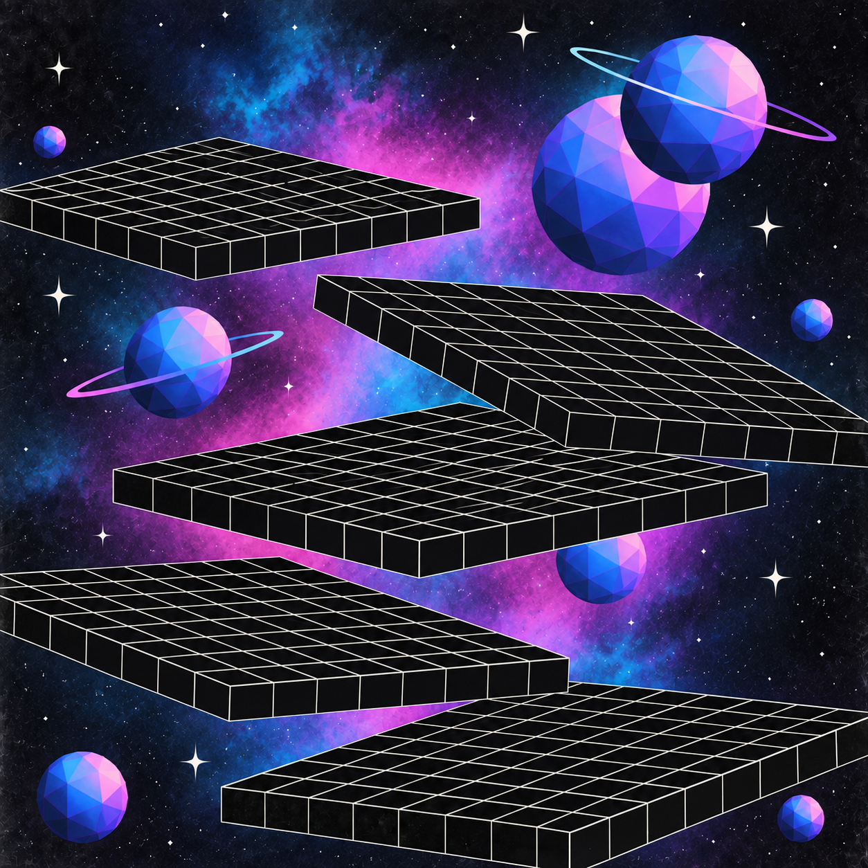 Floating geometric walkways